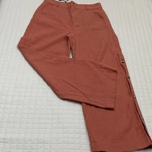 Mo Vint New York High Waist Wide Leg 100% Linen Rust Pants Size M New With Tags - Picture 1 of 15