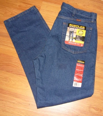 NWT Rustler Heavyweight Jeans Men's 38 X 32 Regular Fit Straight Leg Workwear - Image 1 of 4