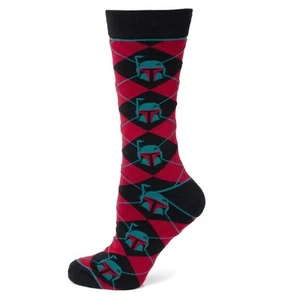 Boba Fett Maroon Argyle Men's Socks - Picture 1 of 1