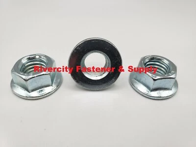 RIVERCITY FASTENER & SUPPLY (3) 1/2-13 Hex Flange Nuts Grade 8 1/2x13 Nut 1/2 x 13 Zinc Plated Grade Eight