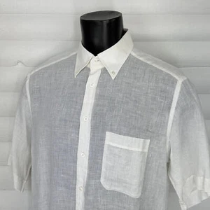 Camisa de verano ligera de manga corta de lino puro Turnbull & Asser talla XL - Imagen 1 de 9