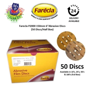 Farecla P2000 Abrasive Discs Grip 6” 150mm - 50 Discs (Half Box) - Picture 1 of 3