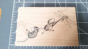 House Mouse Rubber Stamp New Summer Pond Dragonfly -ing Friends Vacation Kite - Imagen 1 de 3