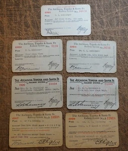 1917 1918 1921 1922 1924 1926 1929 ATCHINSON TOPEKA & SANTE FE RY ZUGPÄSSE! - Bild 1 von 6