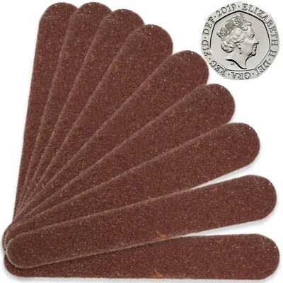 PEBBLE ELEVEN 10x MINI EMERY BOARDS Small Nail Files Buffer Shape Double Sided Pocket 7cm Long