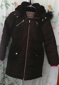 Girls JUSTICE SNOW GEAR Black Jacket with pink Accents Size 12 - Picture 1 of 9