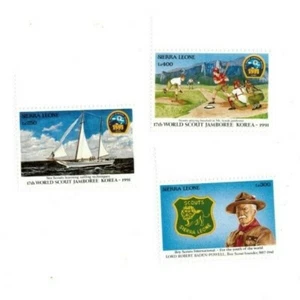 VINTAGE CLASSICS - Sierra Leone 1443-5 Boy Scouts - Set Of 3 Stamps - MNH - Picture 1 of 1