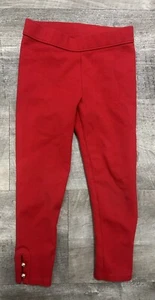 Janie and Jack Red Stretch Knit Girl's Leggings Pants Size 4 Valentine's Day - Picture 1 of 4