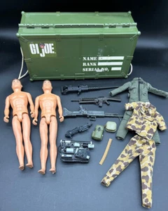 Vintage GI Joe 2 Action Figures Equipment Case Uniforms Rifles Guns and more - Picture 1 of 9