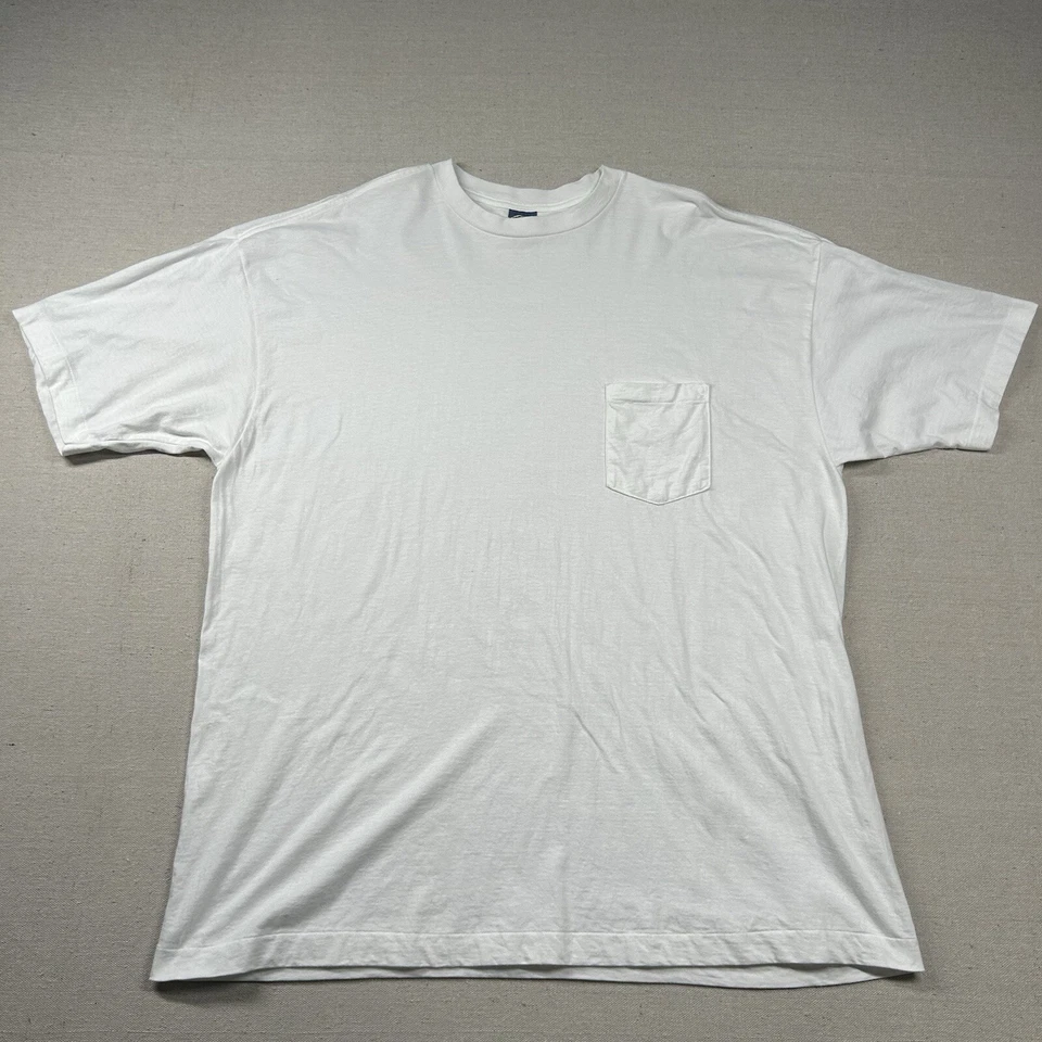 Vintage Old Navy Shirt Mens 2xl Pocket T 90s Single Stitch Solid White Hungary - Image 1 of 4