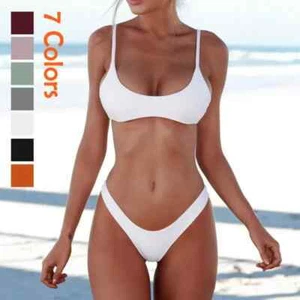 Womens Sexy Plus Size Push Up Micro Bikini Set Brazilian Thong Swimwear Swimsuit - Picture 1 of 9
