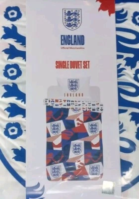 ENGLAND FOOTBALL ENGLAND Official Football Single Duvet Set THREE LIONS World Cup Euros FIFA NEW