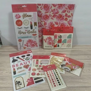My Minds Eye "Gal Meets Glam" Paper Stickers Ephemera Chipboards Large Lot - Picture 1 of 10