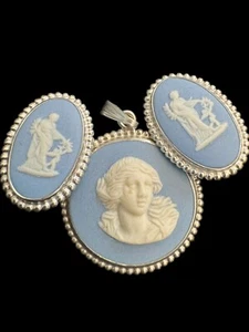 Juego de pendientes y colgantes azules de jaspe de madera de cuña hechos en Inglaterra | J1 - Imagen 1 de 10