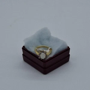 Echter Opal Ring Damenring Geschenk für Sie zierliches Geschenk Größe J - Bild 1 von 6