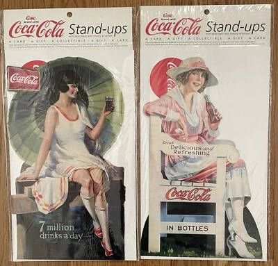 Coca-Cola Umbrella And White Chair Greeting Card Counter Stand Up Collectibles - Image 1 of 4