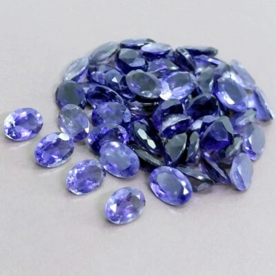 Venta al por mayor Lote 9x7mm y 10x8mm Faceta Ovalada Iolita Natural Piedras Preciosas Calibradas Sueltas Foto 1 de 3