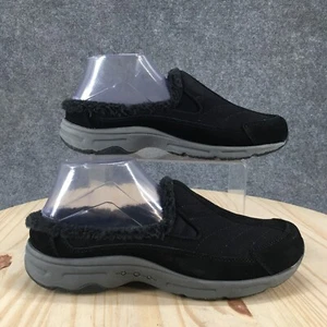 Easy Spirit Shoes Womens 10 M Travel Fuzz Clog Black Comfort Closed Toe Casual - Picture 1 of 18