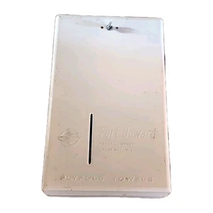 Paper Towel Dispenser Fort Howard Plyfold White Metal Bathroom Wall W/Key - Picture 1 of 14
