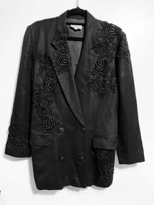 Vintage GEORGE GROSS Black Jacket Formal Style Size 10 - Picture 1 of 16