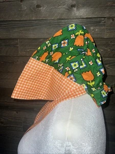 Vintage Floral Gingham Prärie Sonne Haube Pionier Hut Kolonial Kostüm - Bild 1 von 6