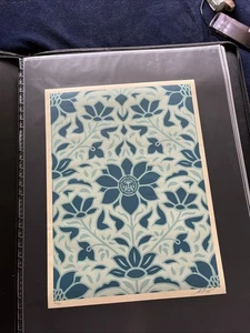 Shepard Fairey Obey Deco Floral Pattern Blue 2024 SN Screen Print  LE275 ON HAND - Picture 1 of 5
