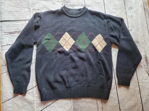 Medium Vintage Dockers Long Sleeve Sweater Mens Argyle Cotton Diamond Pattern - Picture 1 of 6