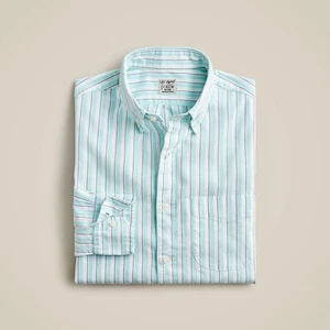 NWT!! Men's J. CREW Broken-In Organic Cotton Oxford Shirt Stripes Academia Small - Picture 1 of 13