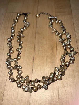 Freshwater Peacock Pearl Double Strand Vintage 14” - Image 1 of 2