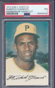 Tarjeta original del club de fans Roberto Clemente 1972 - Daily Juice Co. - PSA 7 (A) - Imagen 1 de 2