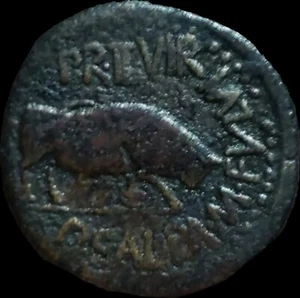 Iberia, Celsa. Roman Republican Cr 50 BC. Æ As Publius Salpa and Marcus Fulvius - Picture 1 of 2
