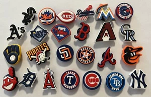 MLB Baseball Team Logo shoe Charms Pick your team SET OF 2 SAME TEAM fits Crocs - Picture 1 of 1