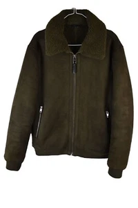 Bomber uomo MAngo con colletto finto shearling verde kaki taglia M - Foto 1 di 8