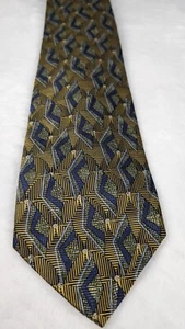 Robert Talbott Best Of Class Metallic Gold Silk Tie w Blue - Picture 1 of 6