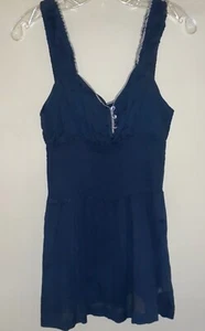 Free People Boho Hippie Blau Tank Top Rücken Vintage S - Bild 1 von 5