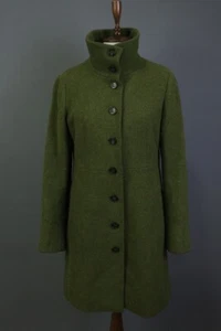 WEEKEND MAX MARA Green Wool Button Down Long Sleeve Overcoat Coat Size 8 - Picture 1 of 21
