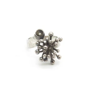 Vintage Sterling Silver Mid Century Modern Sputnik Ring Size 9 - Picture 1 of 9