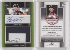 2019 Leaf Perfect Game National Showcase Emerald /25 Kevin Sim Patch Auto