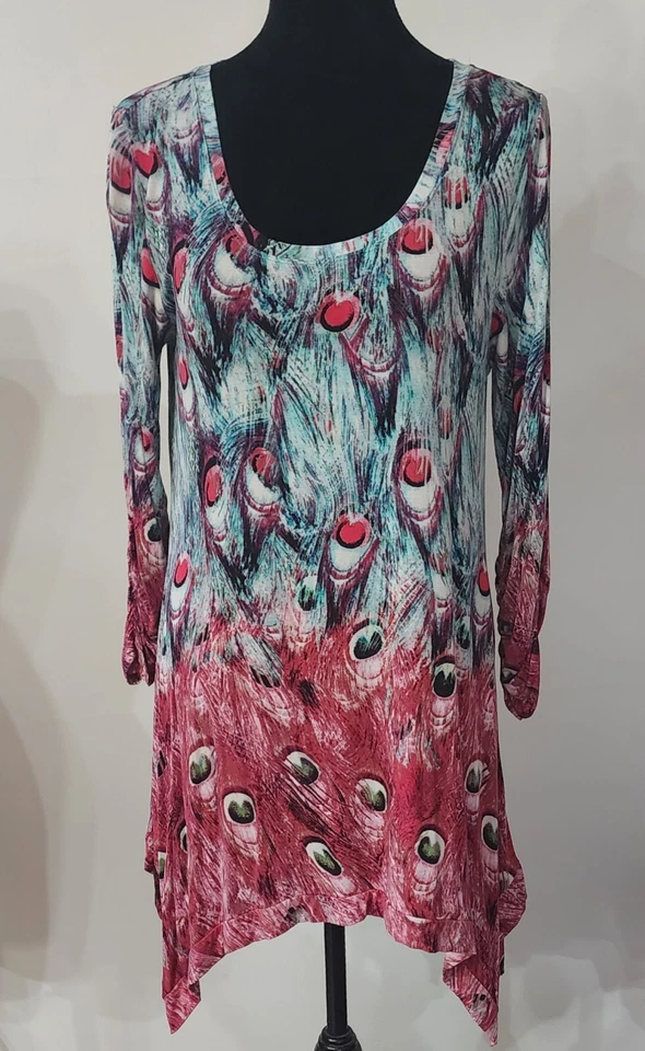 Túnica Grace Elements Floral Geométrico Multicolor Pañuelo Dobladillo Talla Grande Foto 1 de 4