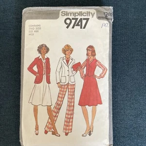 Vintage Simplicity 9747 Fitted Blazer Jacket Wide Pant , Vest Size 6/8 - Picture 1 of 5