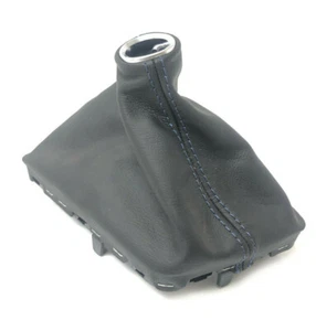 2014-2018 Chevrolet C7 Corvette 7 Speed Shift Boot Leather w/ Blue Stitch OEM - Picture 1 of 6