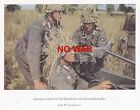 WWII ORIGINAL GERMAN SMALL COLOR POSTER CAMOUFLAGED CREW GUN IN ACTION