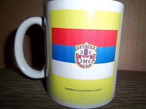 ARKAN'S TIGERS ("Serbian Volunteer Guard") Flag Coffee / Tea Mug, MINT, Serbia - Picture 1 of 7