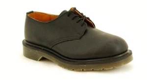 Solovair NPS Shoes Made in England 4 Loch Black Greasy Square Shoe - Picture 1 of 2