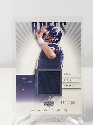 2002 Upper Deck Graded Drew Brees Jersey Relic /200 - Game Worn - Image 1 of 2