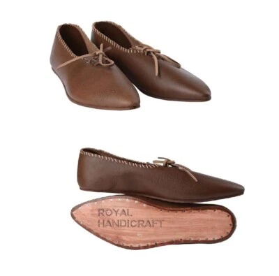 Roman leather lace valley shoes pair leather lace fasten shoes footwear pair new - Image 1 of 4