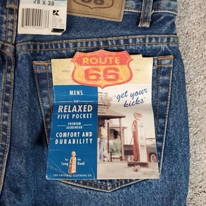 VTG 90s Y2K Route 66 Jeans K MART TAG 100% Cotton 28 X 29 Rare Dead Stock - Picture 1 of 11