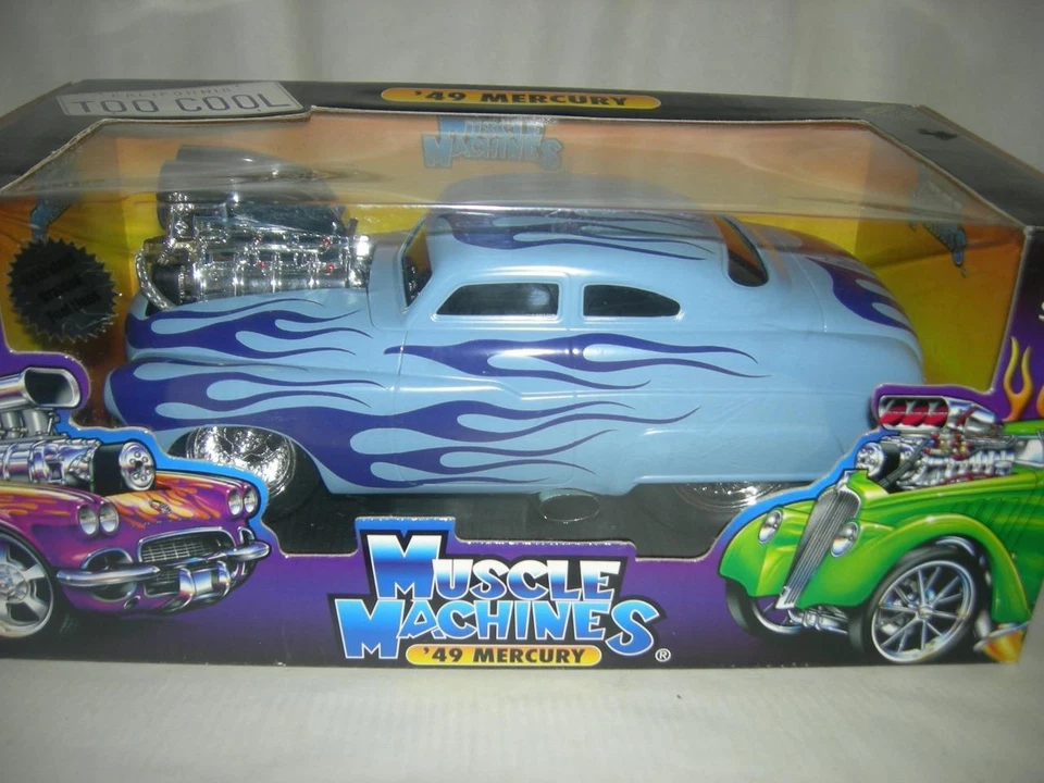 49 Mercury in Blue with Flames, Muscle Machine. Nice Box 1:18 scale - Image 1 of 1