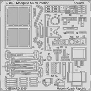 Eduard 32849 Etched Aircraft Detailling Set 1:32 de Havilland Mosquito Mk.VI int - Picture 1 of 1