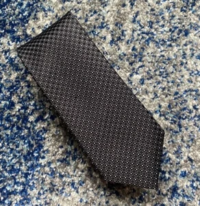 JZ Richards schwarz grau silber geometrische handgefertigte Seidenkrawatte USA - Bild 1 von 4